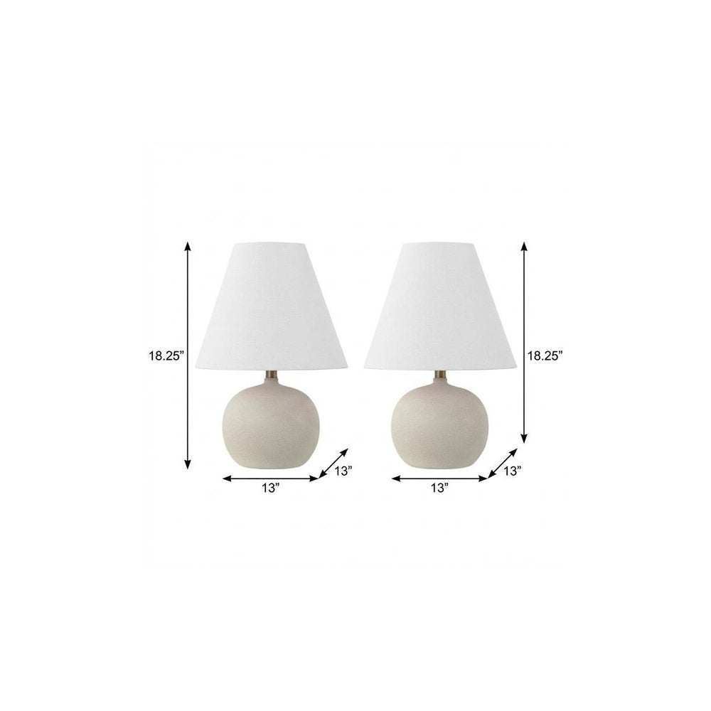 Set of Two 18" Clear Novelty Table Lamps With Cone Shades