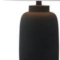 Set of Two 25" Black Urn Table Lamps With Cone Shades