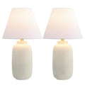Set of Two 25" Cream Table Lamps With Cone Shades