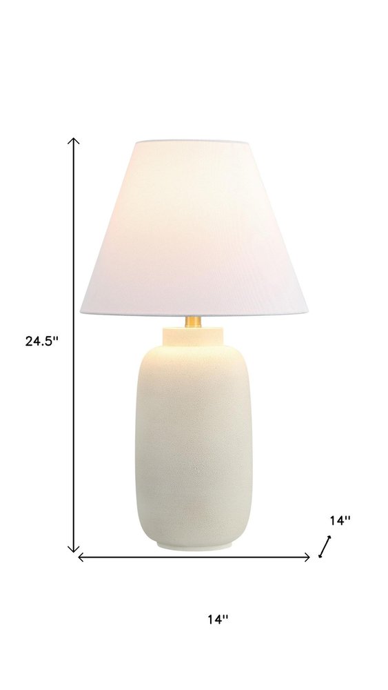 Set of Two 25" Cream Table Lamps With Cone Shades