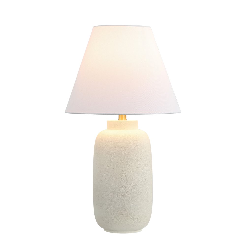Set of Two 25" Cream Table Lamps With Cone Shades