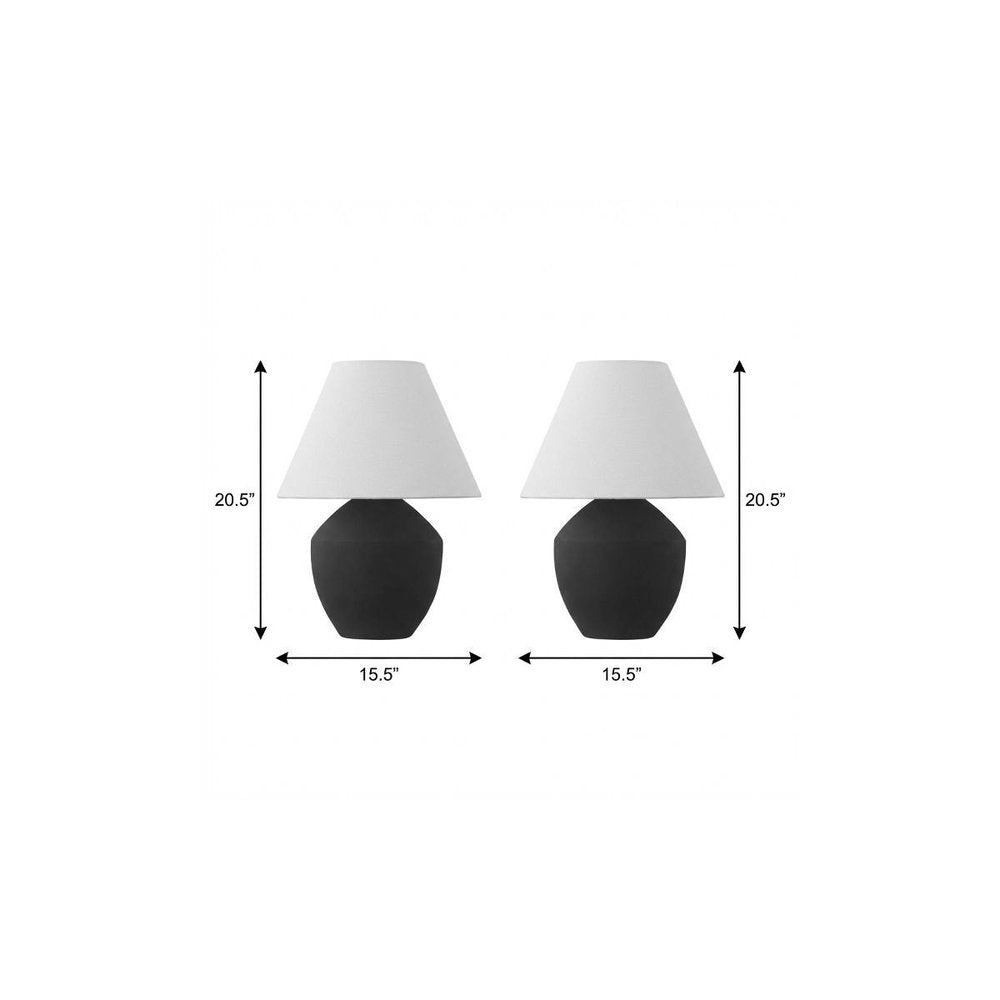 Set of Two 21" Clear Novelty Table Lamps With Empire Shades