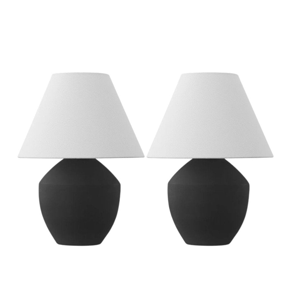 Set of Two 21" Clear Novelty Table Lamps With Empire Shades