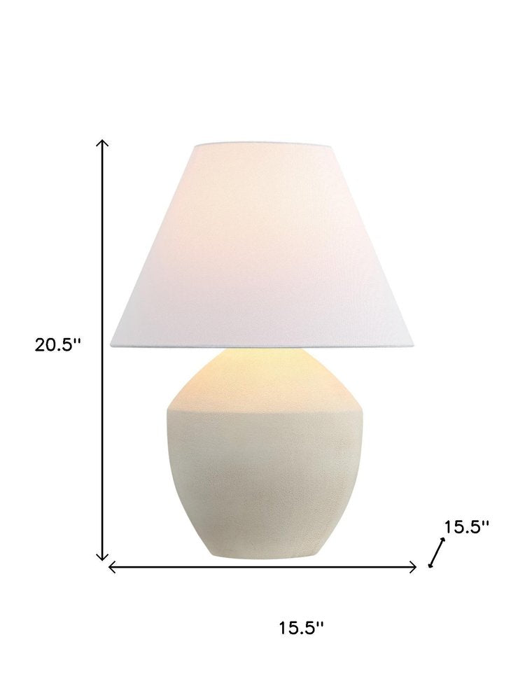 Set of Two 21" Cream Urn Bedside Lamps With Empire Shades