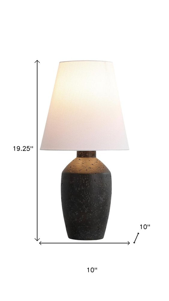Set of Two 19" Black Urn Bedside Lamps With Empire Shades