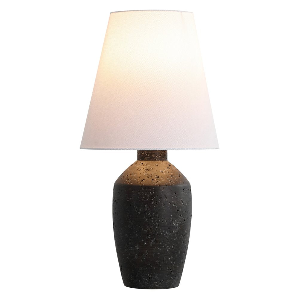 Set of Two 19" Black Urn Bedside Lamps With Empire Shades