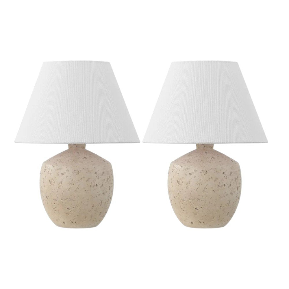 Set of Two 18" Clear Novelty Table Lamps With Empire Shades