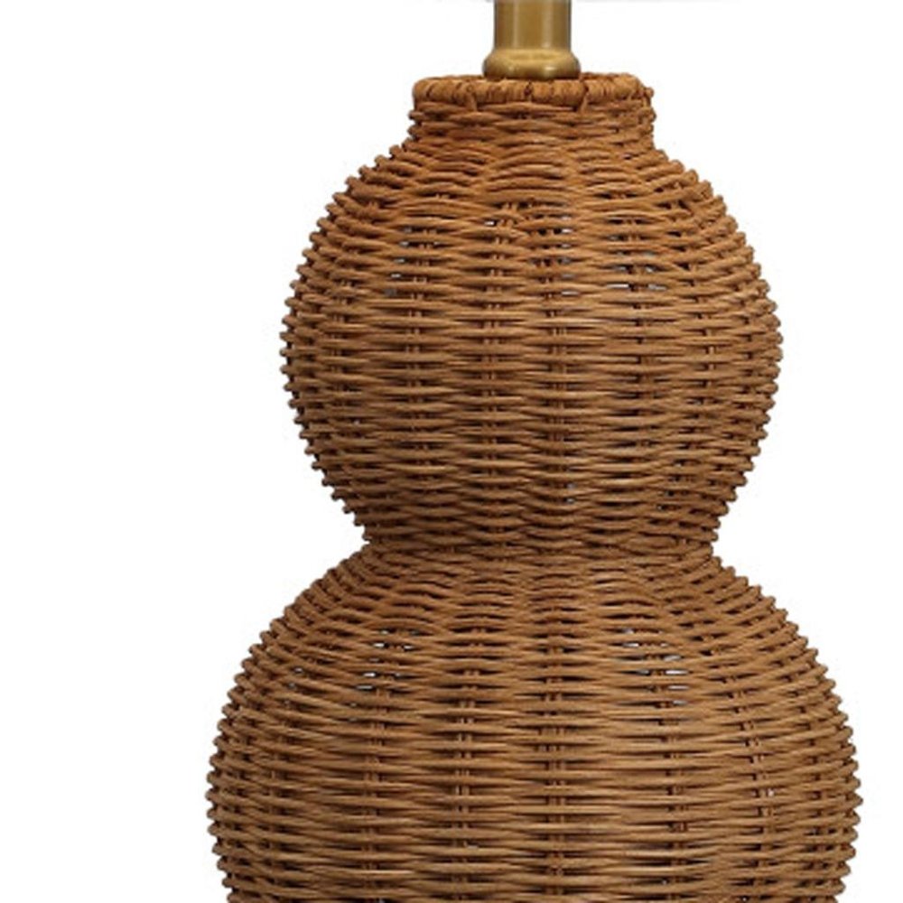 Set of Two 23" Clear Gourd Table Lamps With Empire Shades