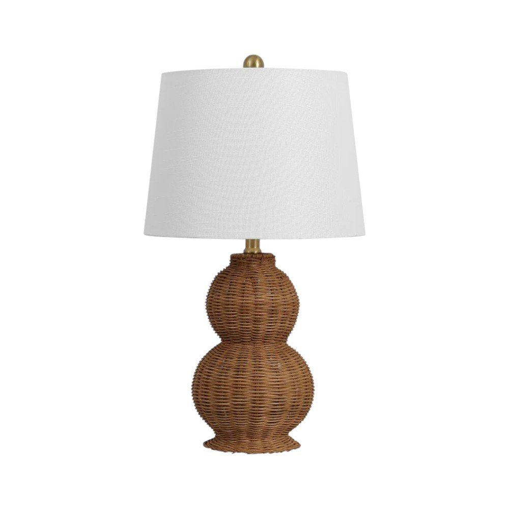 Set of Two 23" Clear Gourd Table Lamps With Empire Shades
