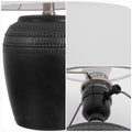 Set of Two 17" Clear Gourd Table Lamps With Drum Shades