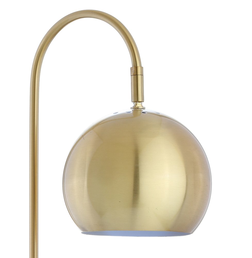 24" White Novelty Table Lamp With Globe Shade. Table lamp isolated on a plain white background, finished in white.