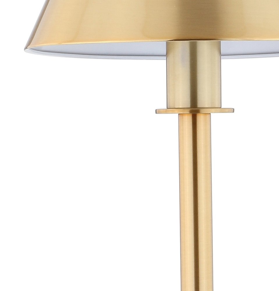 26" Gold Novelty Table Lamp With Drum Shade. Table lamp isolated on a plain white background, finished in gold.