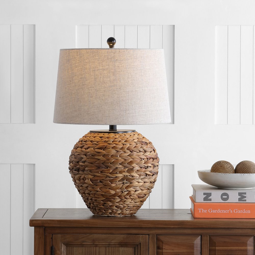 25" Clear Urn Table Lamp With Globe Shade. Table lamp in clear.