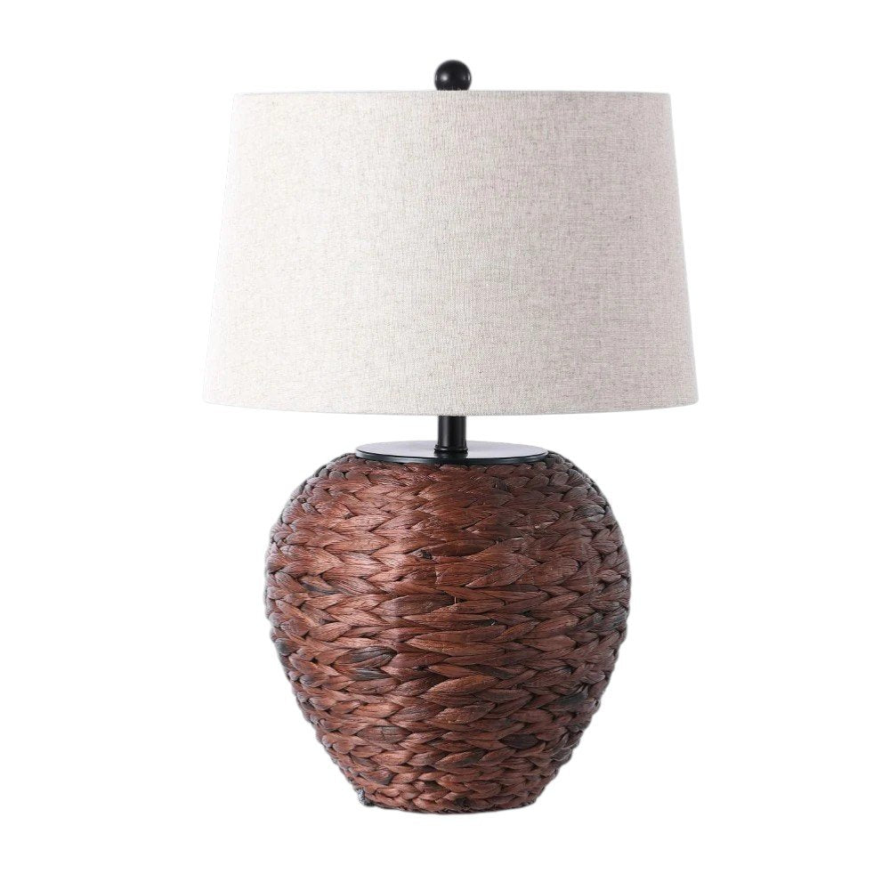 25" Clear Urn Table Lamp With Globe Shade. Table lamp isolated on a plain white background, finished in clear.