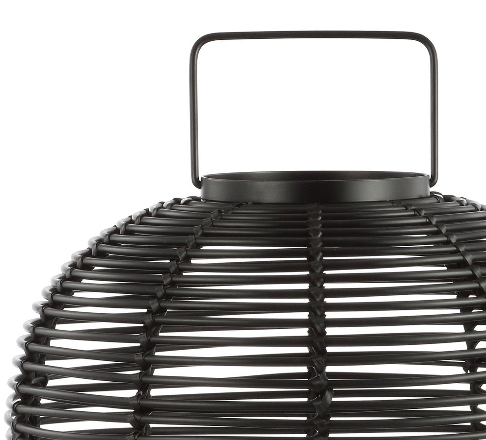 27" Black Novelty Lantern. Home product isolated on a plain white background, showing its black color.