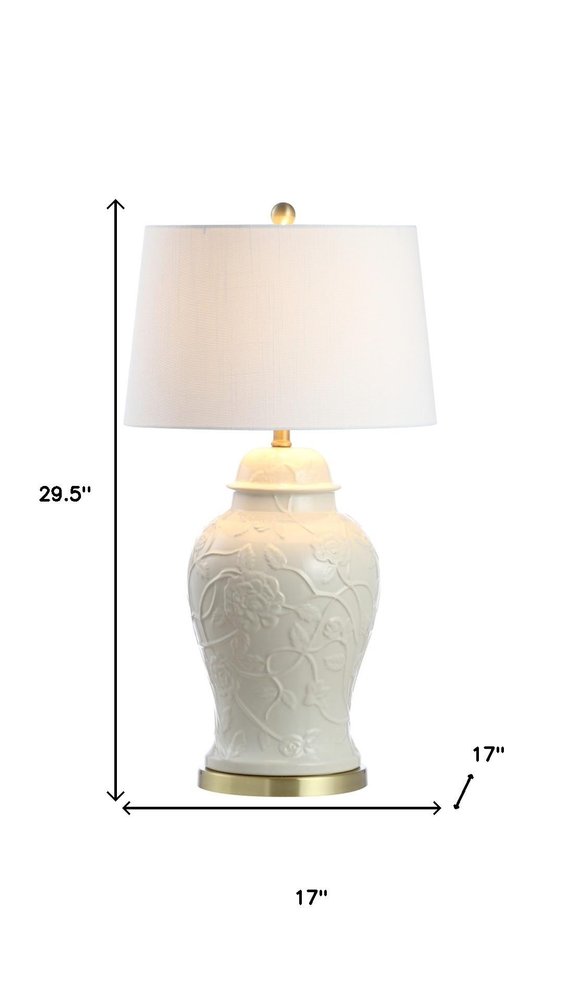 30" Gold Novelty Table Lamp With Empire Shade. Table lamp isolated on a plain white background.
