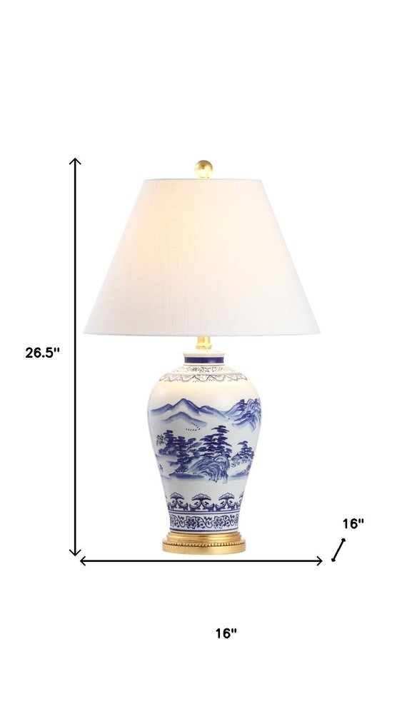 27" Gold Novelty Table Lamp With Empire Shade. Table lamp isolated on a plain white background.