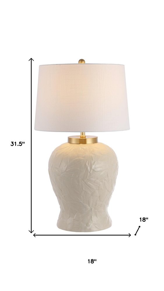 32" Clear Novelty Table Lamp With Empire Shade. Table lamp isolated on a plain white background.
