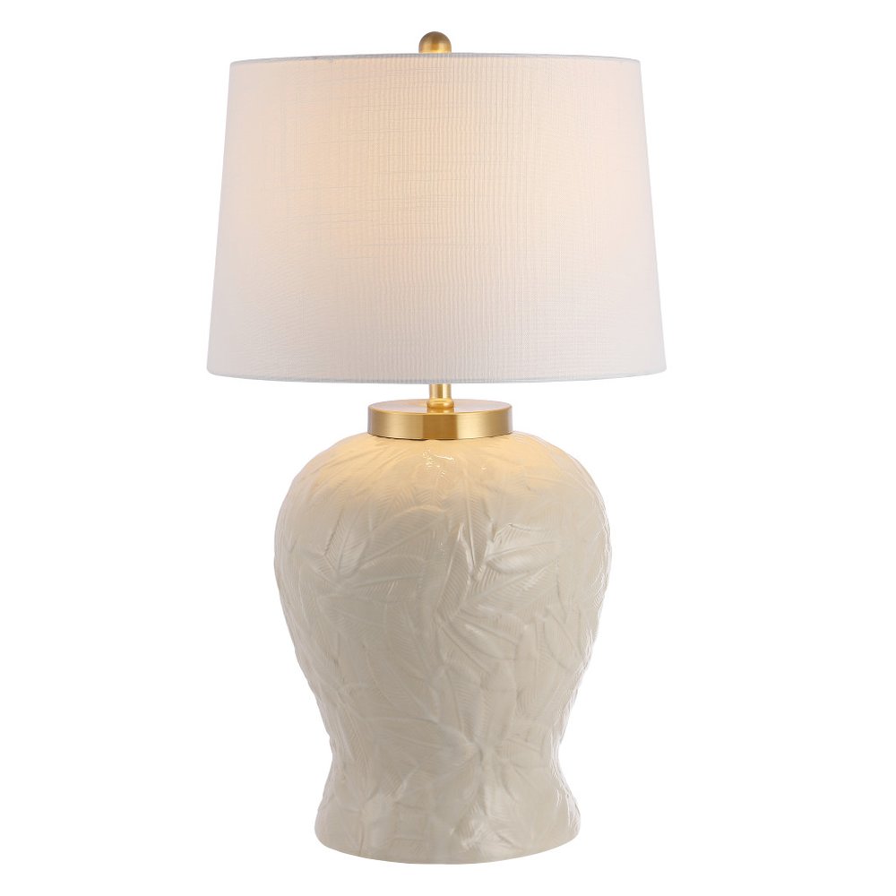 32" Clear Novelty Table Lamp With Empire Shade. Table lamp isolated on a plain white background.