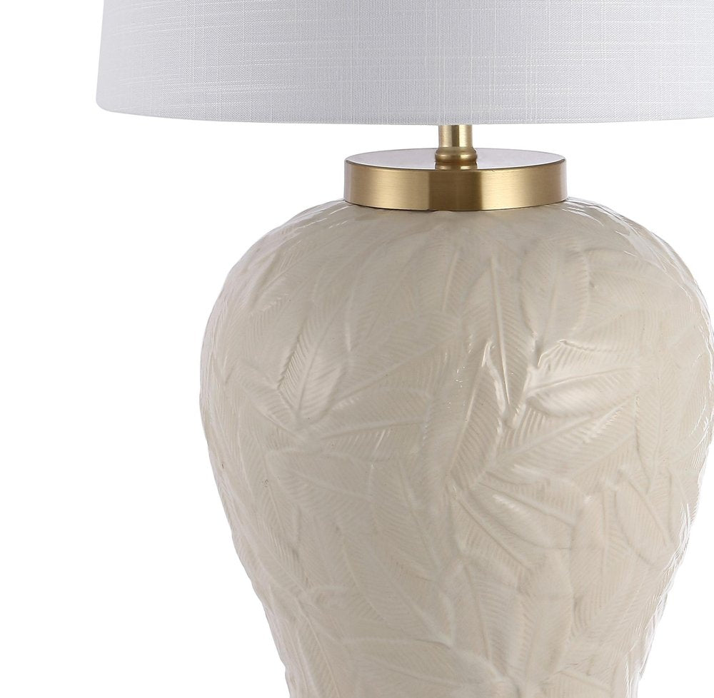 32" Clear Novelty Table Lamp With Empire Shade. Table lamp isolated on a plain white background.