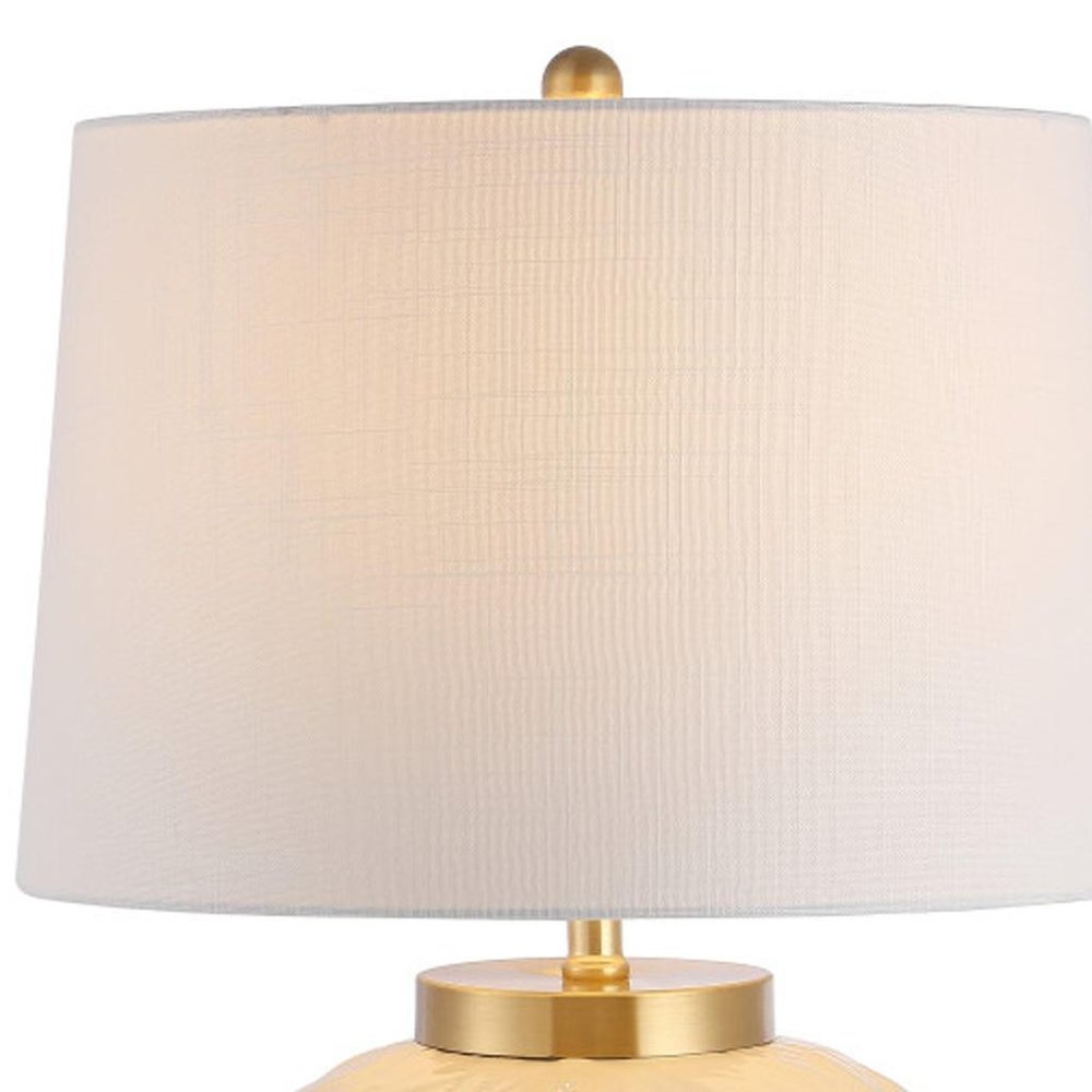32" Clear Novelty Table Lamp With Empire Shade. Table lamp isolated on a plain white background.
