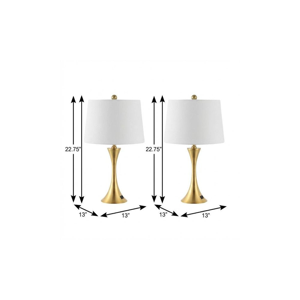 Set of Two 23" Clear Novelty Table Lamps With Empire Shades on a white background