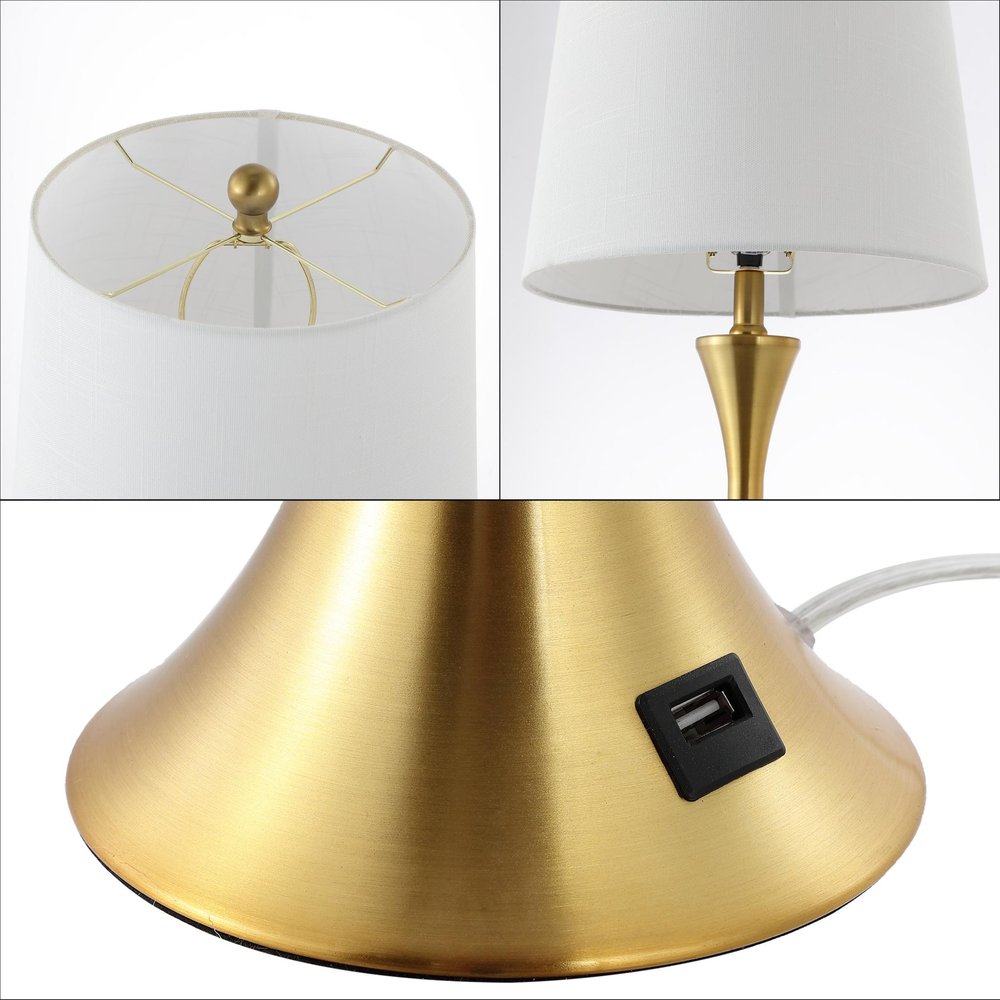 Set of Two 23" Clear Novelty Table Lamps With Empire Shades