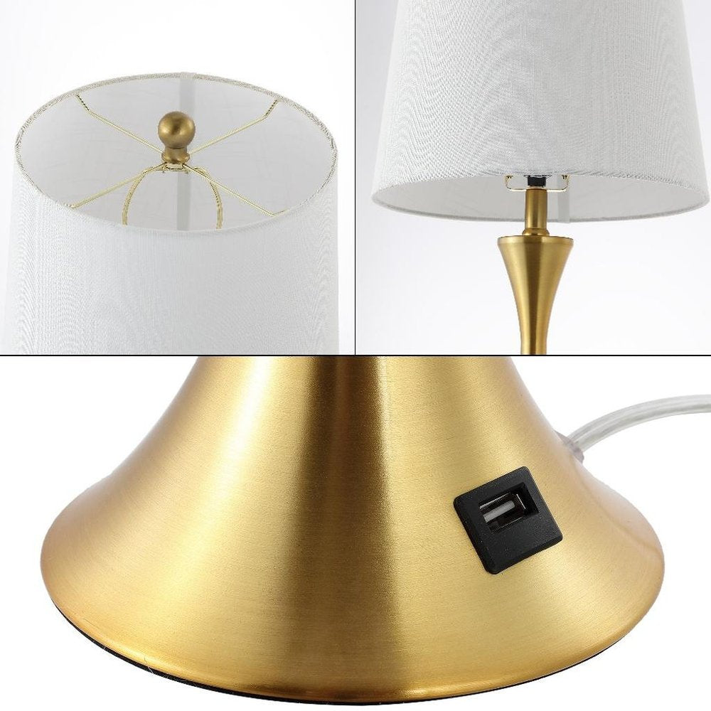 Set of Two 23" Clear Novelty Table Lamps With Empire Shades on a white background