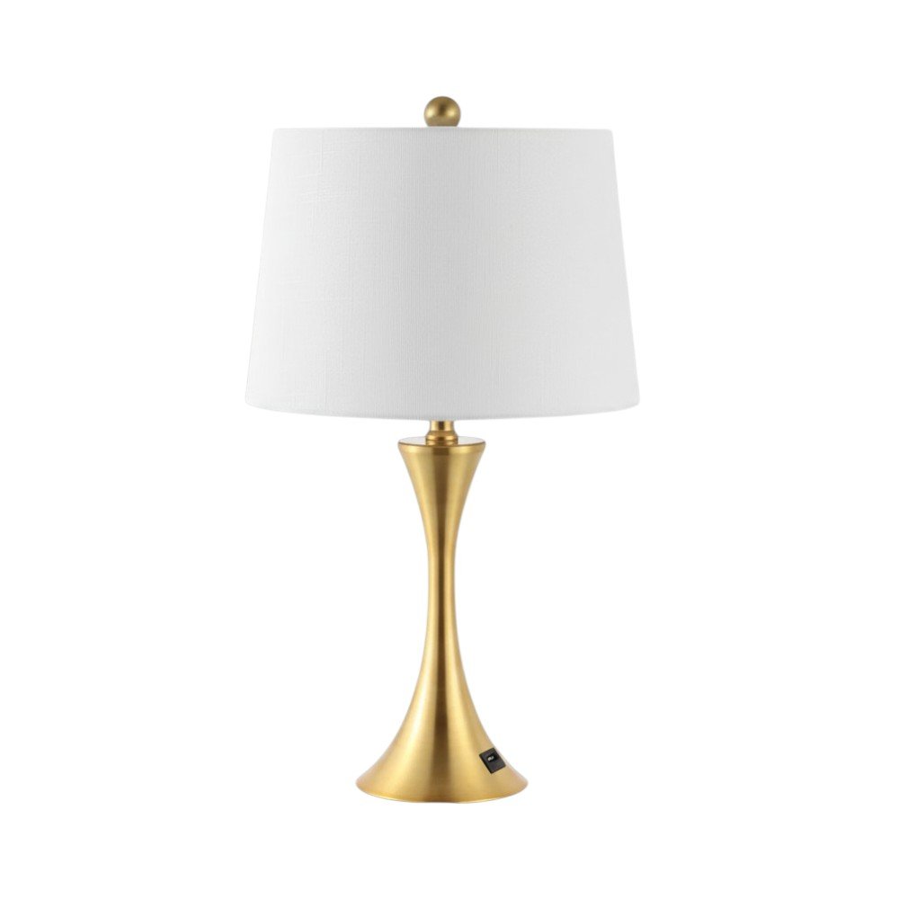 Set of Two 23" Clear Novelty Table Lamps With Empire Shades on a white background