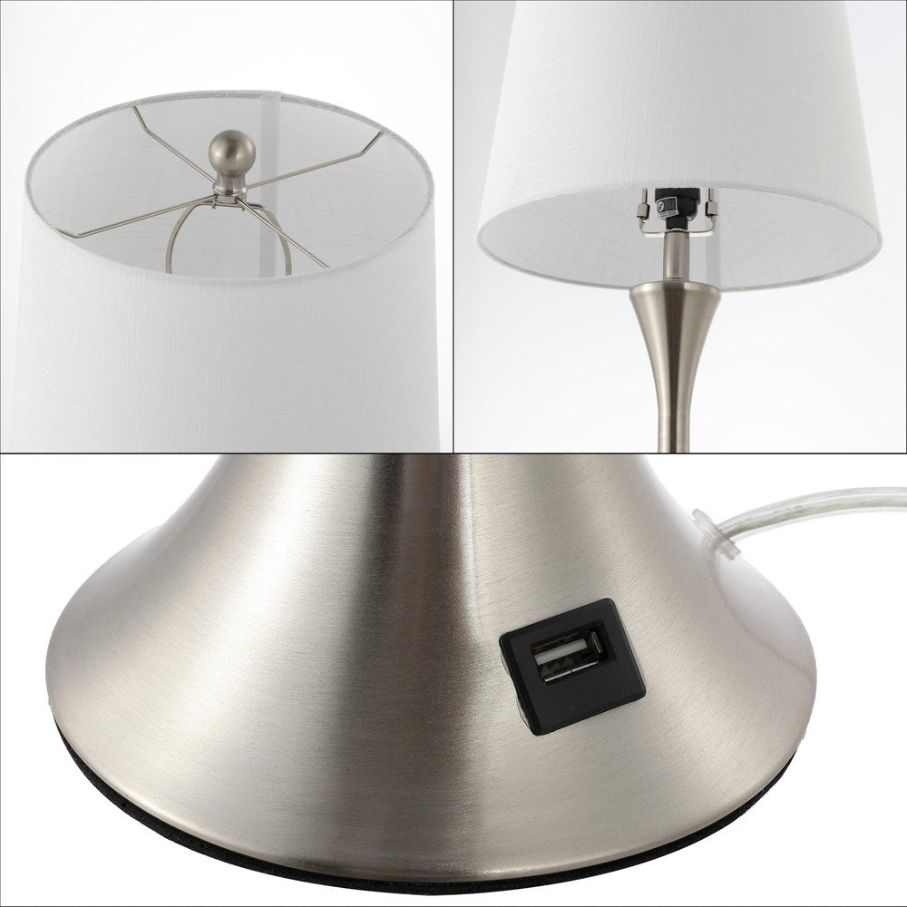 Set of Two 23" Clear Novelty Table Lamps With Empire Shades on a white background