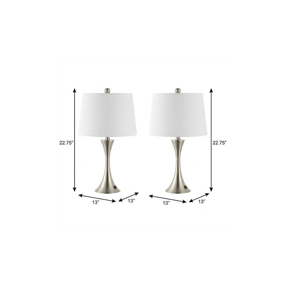 Set of Two 23" Clear Novelty Table Lamps With Empire Shades on a white background