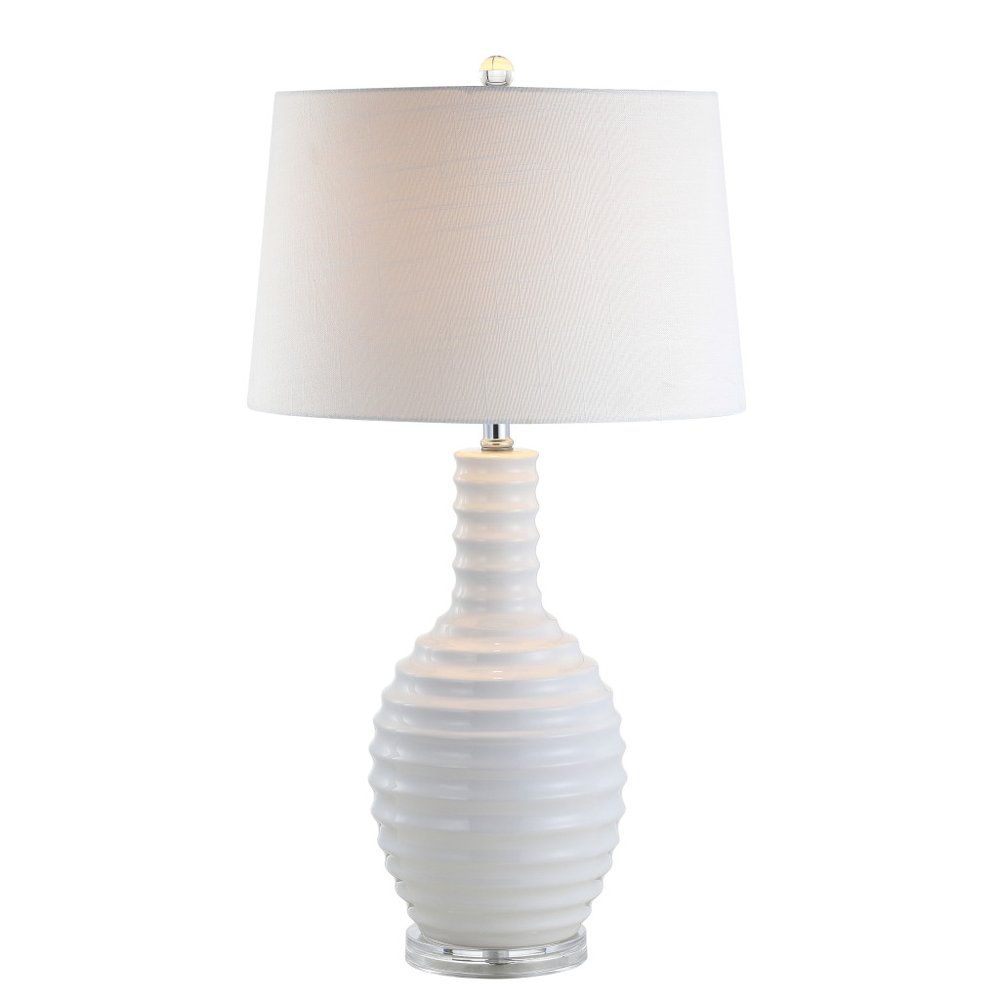 30" Clear Novelty Table Lamp With Globe Shade. Table lamp isolated on a plain white background, finished in clear.