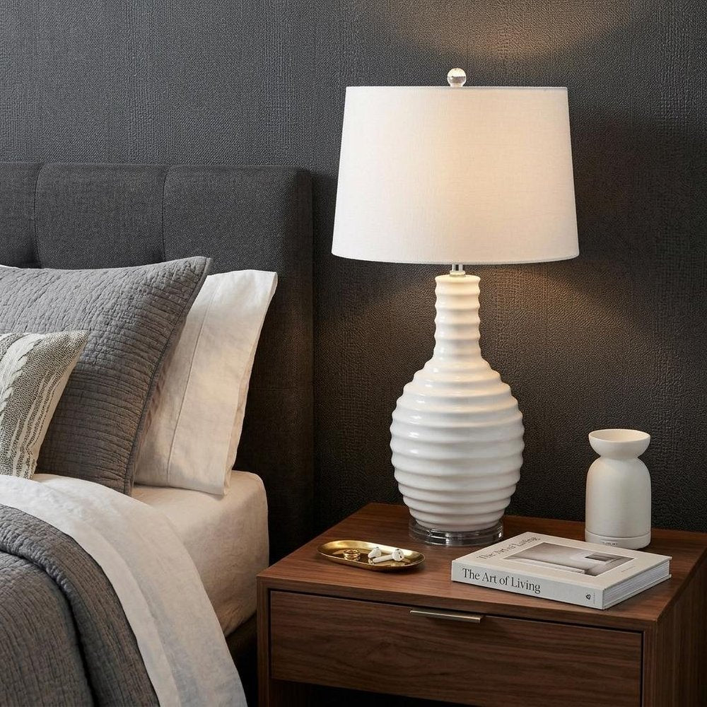 30" Clear Novelty Table Lamp With Globe Shade.