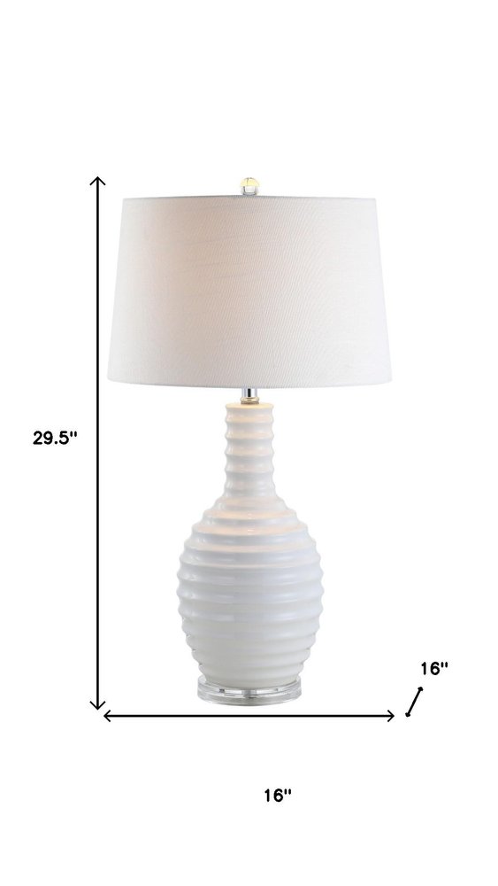30" Clear Novelty Table Lamp With Globe Shade. Table lamp isolated on a plain white background, in a clear finish.
