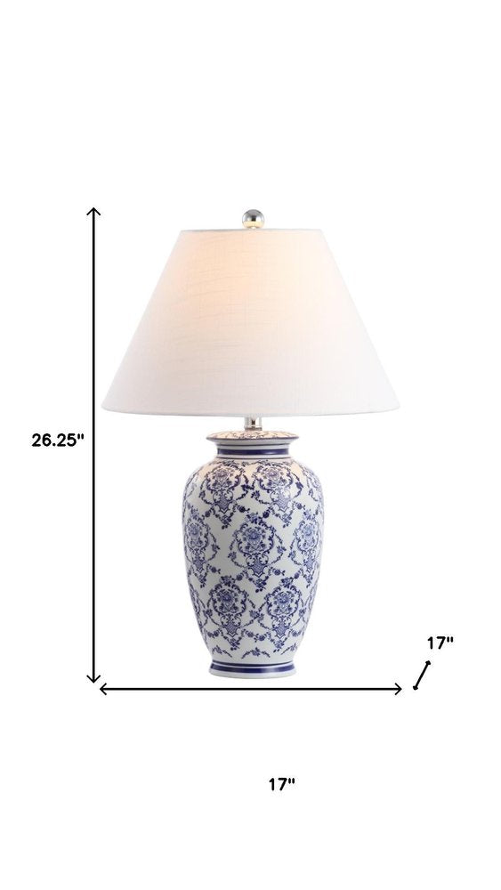 26" White Novelty Table Lamp With Globe Shade. Table lamp isolated on a plain white background, in a white finish.