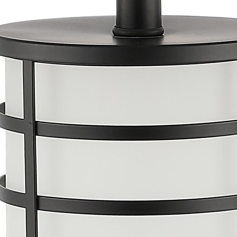 27" Black USB Table Lamp With Drum Shade close-up highlighting the black surface.