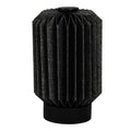 9" Black Geometric Bedside Lamp With Cylinder Shade