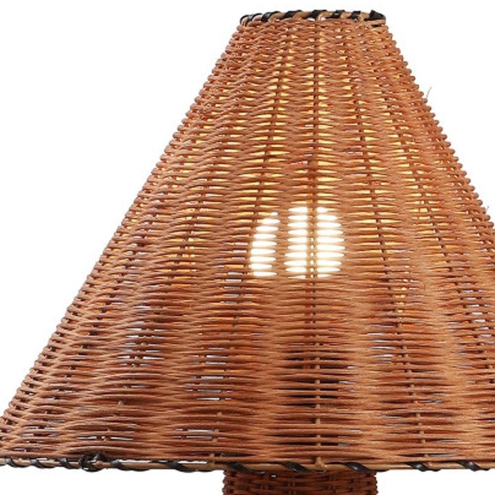 27" Clear Lantern Table Lamp With Empire Shade. Table lamp isolated on a plain white background.