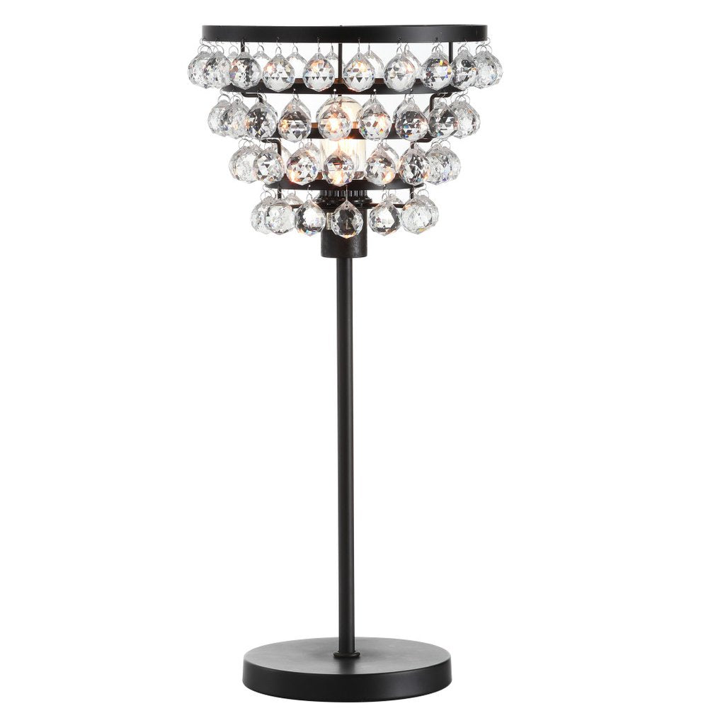 25" Bronze Lantern Table Lamp With Drum. Table lamp isolated on a plain white background.