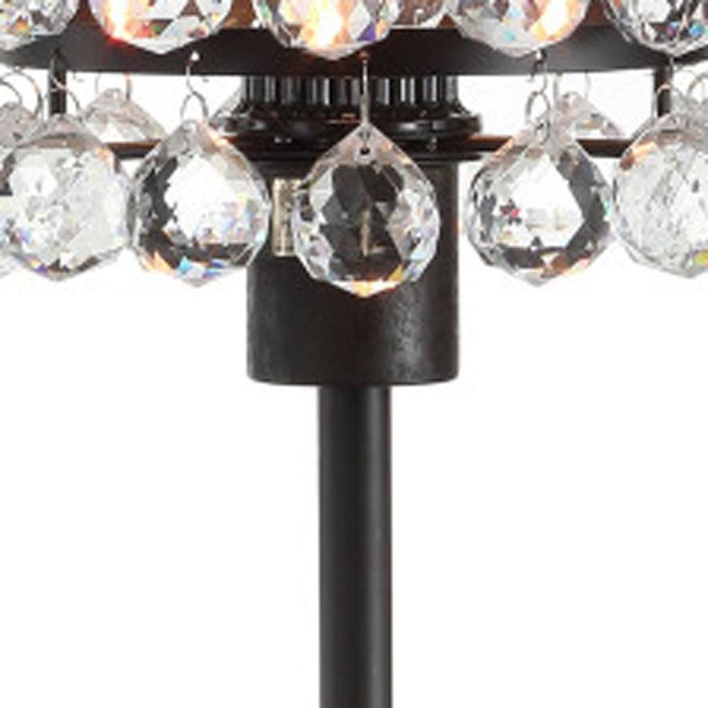 25" Bronze Lantern Table Lamp With Drum. Table lamp isolated on a plain white background.