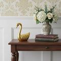 4" Gold Cast Iron Swan Hand Painted Figurine