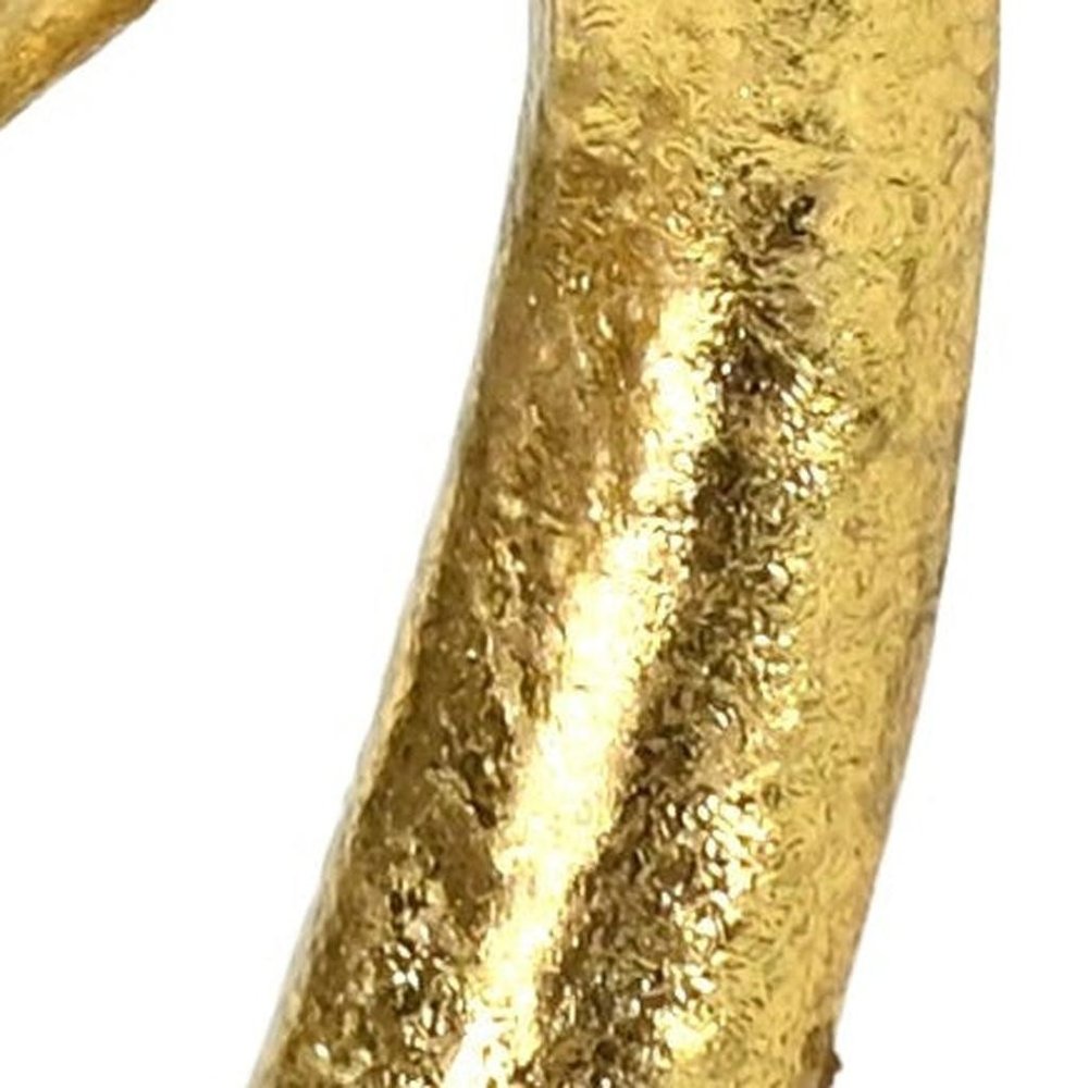 4" Gold Cast Iron Swan Hand Painted Figurine