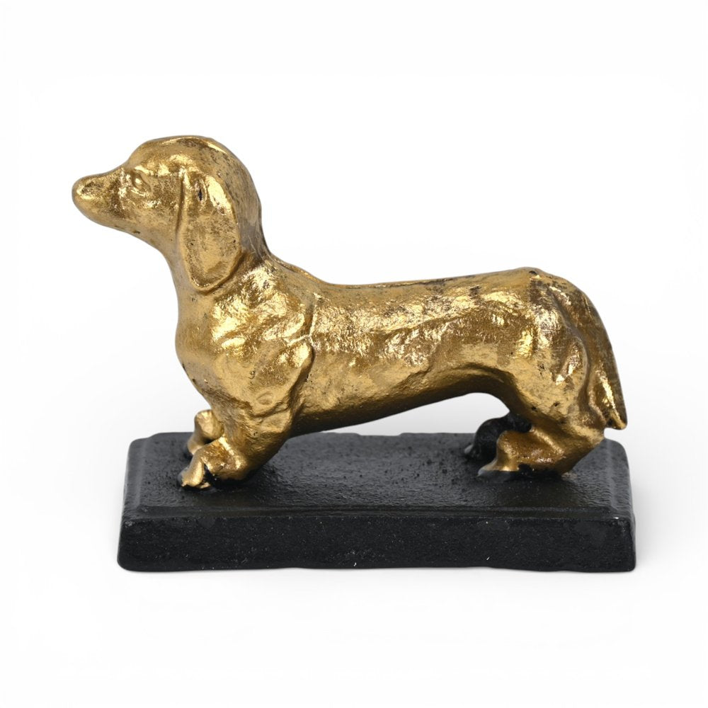 4" Gold Cast Iron Dog Hand Painted Figurine