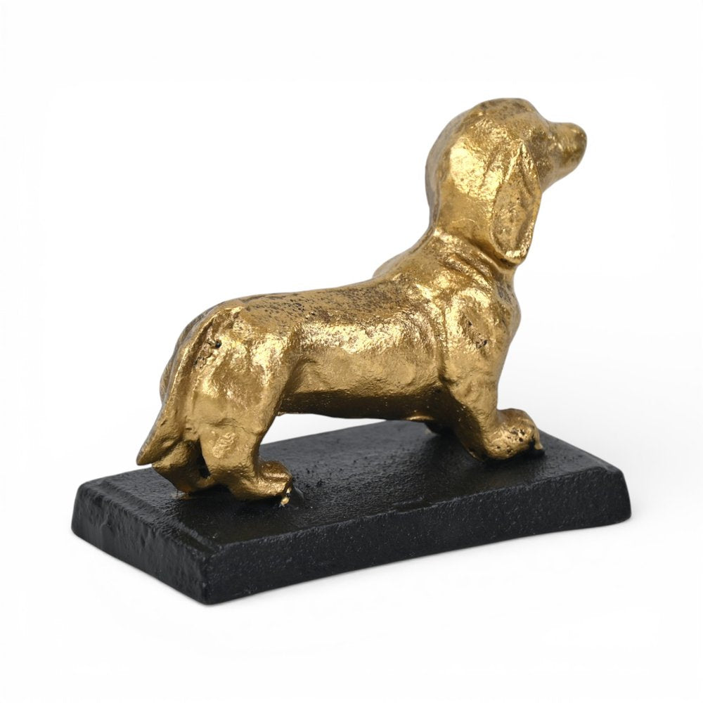 4" Gold Cast Iron Dog Hand Painted Figurine
