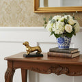 4" Gold Cast Iron Dog Hand Painted Figurine