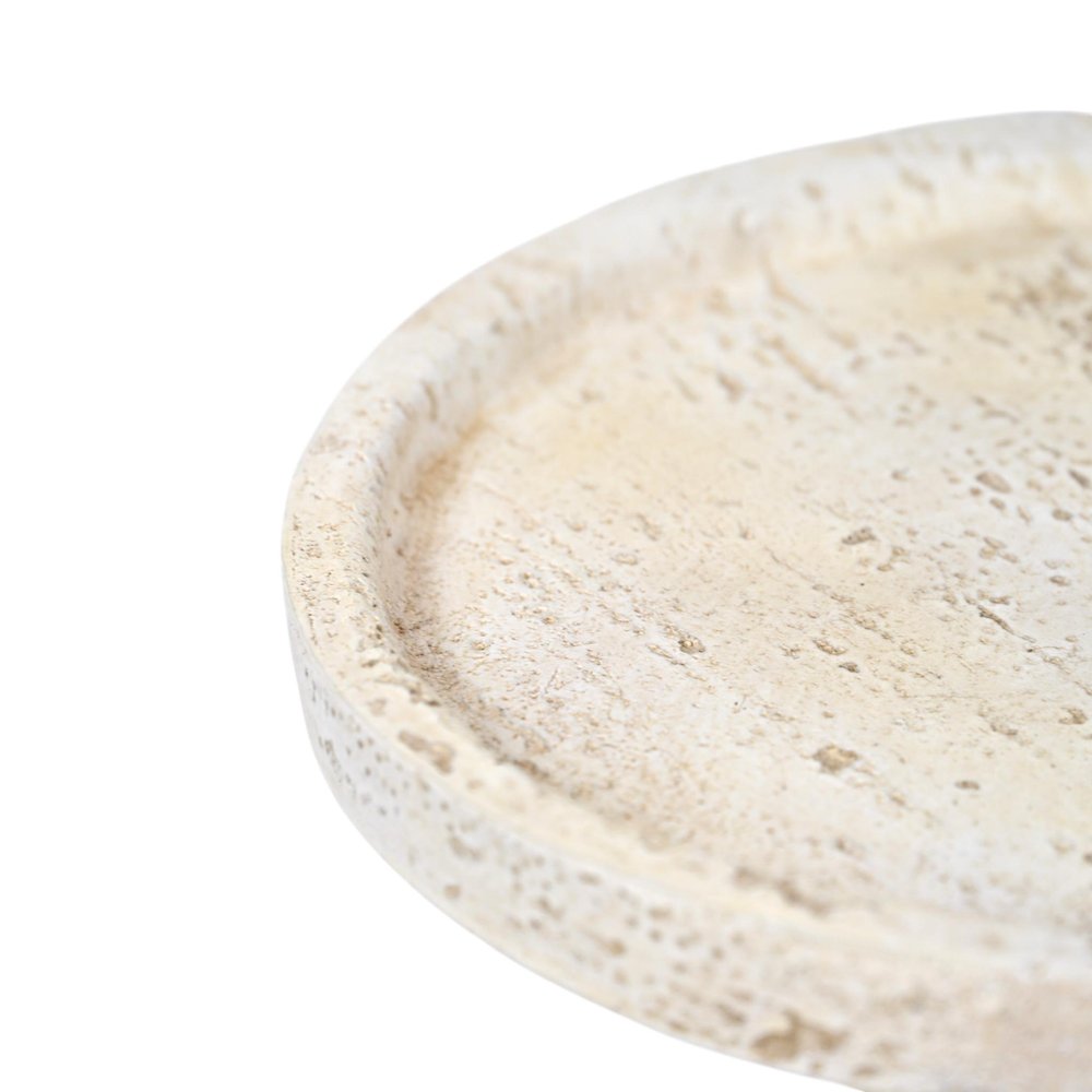 4" Beige Cement Hand Painted Decorative Bowl