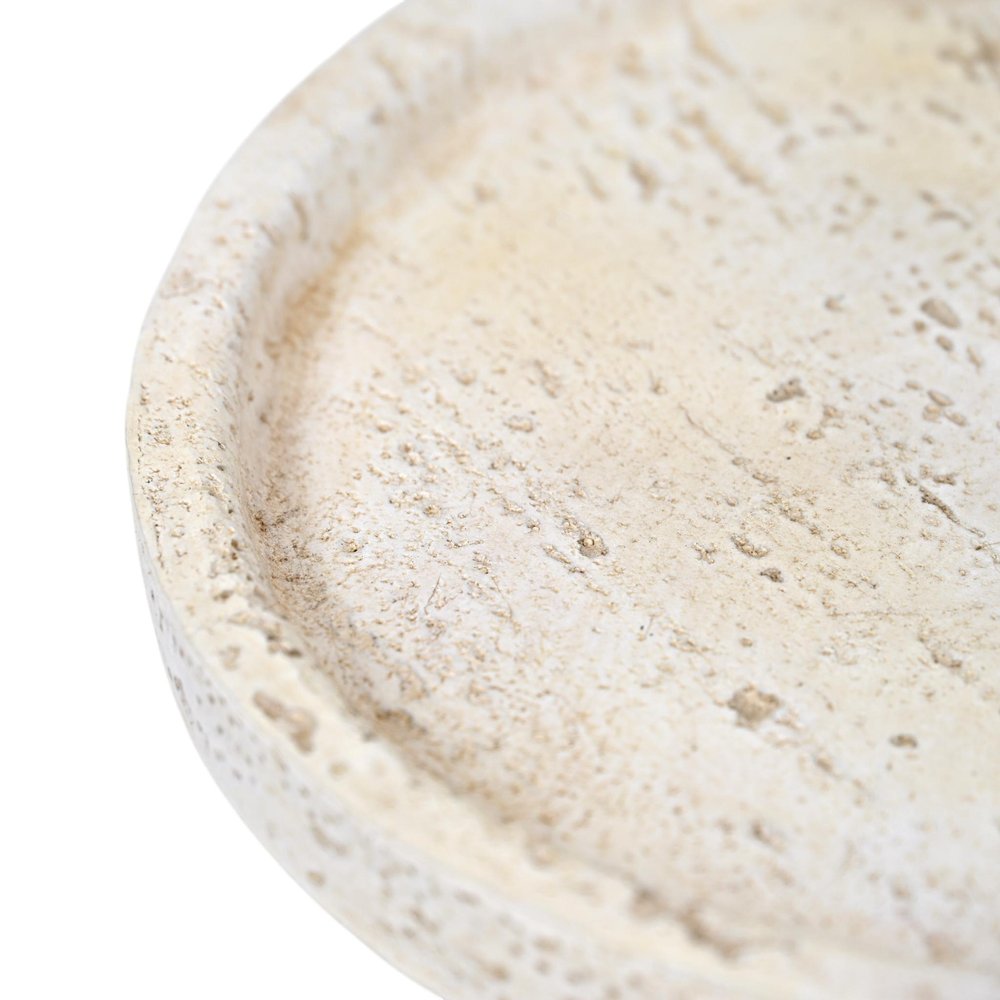 4" Beige Cement Hand Painted Decorative Bowl