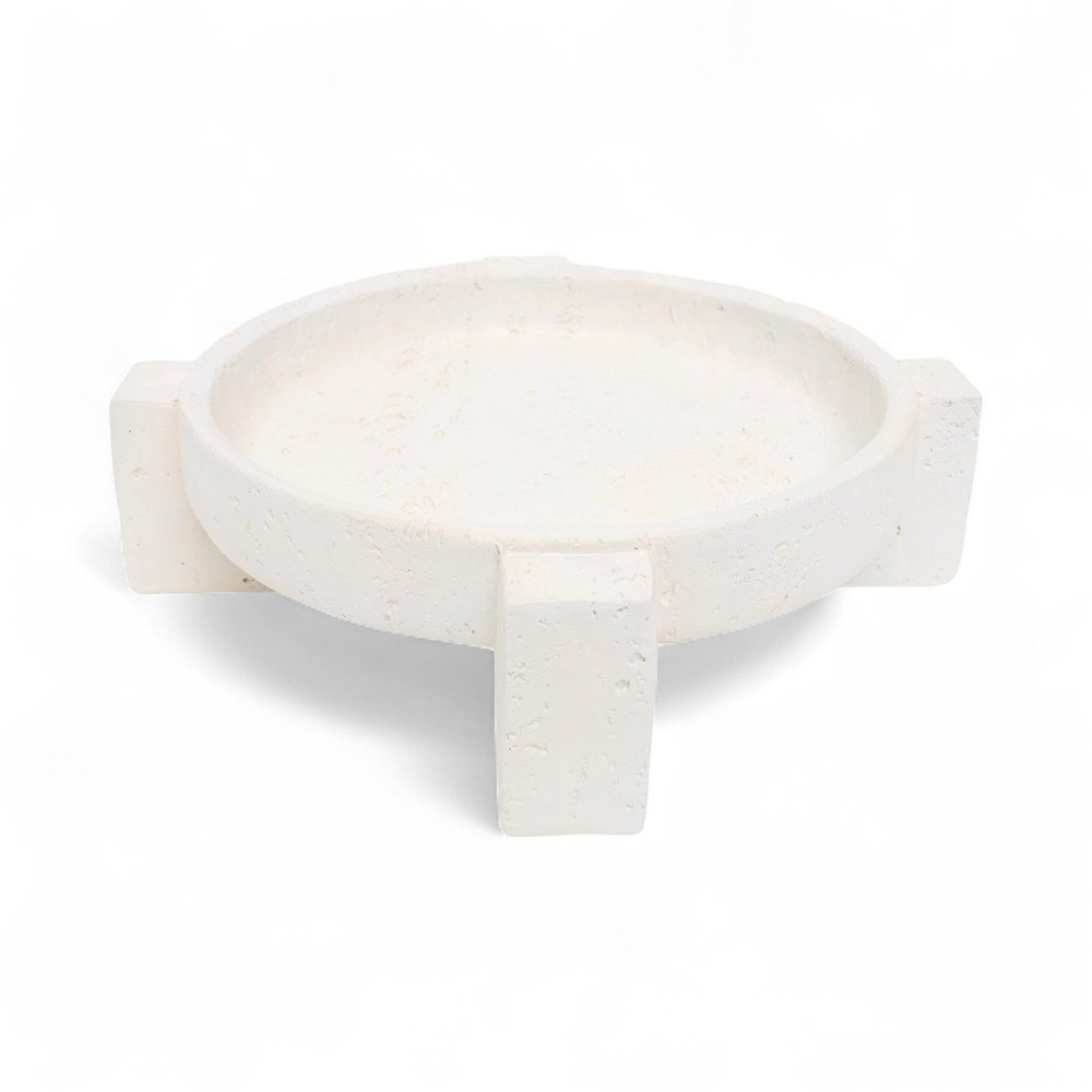 4" Beige Cement Hand Painted Decorative Bowl