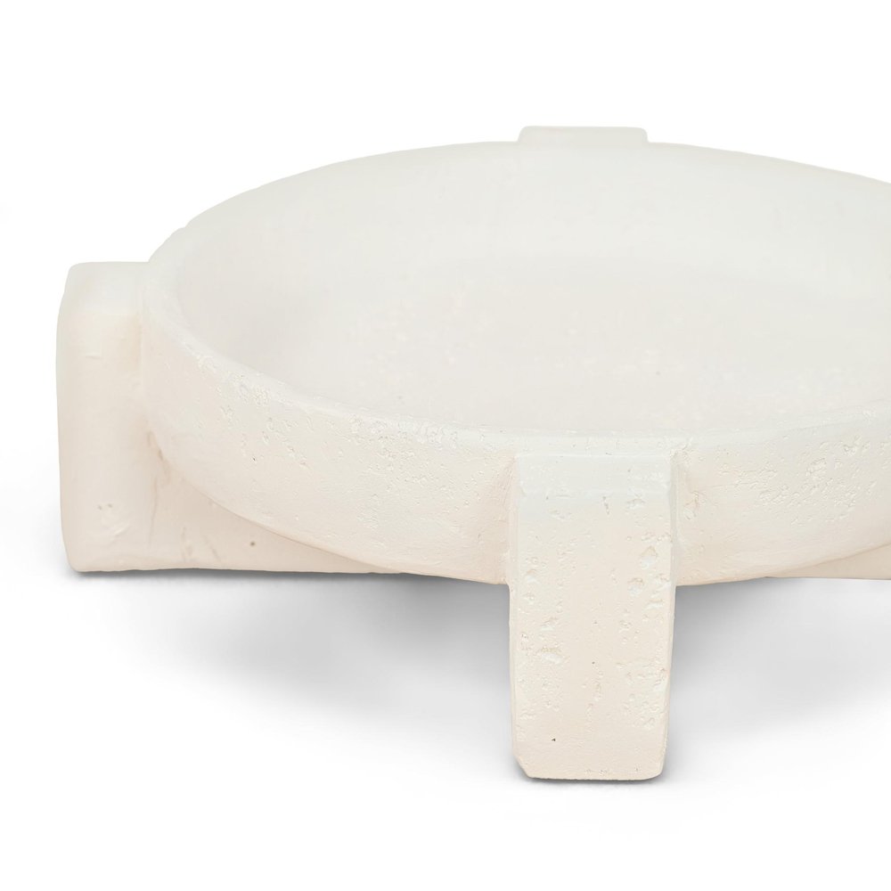 4" Beige Cement Hand Painted Decorative Bowl