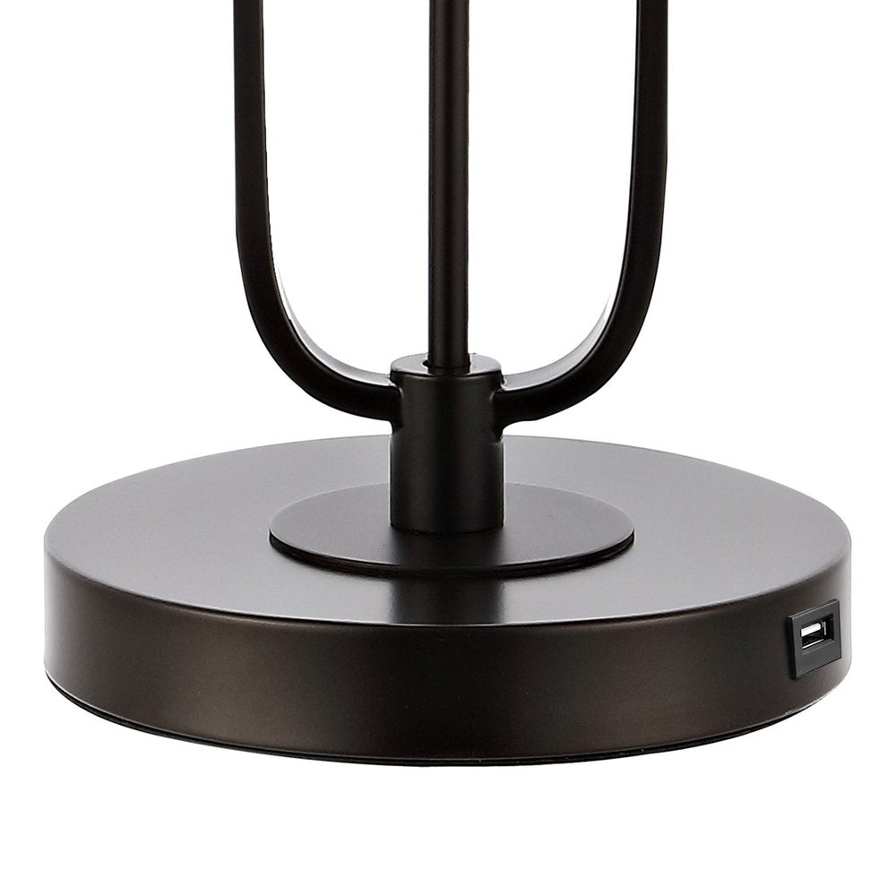 27" Antiqued Bronze Novelty Table Lamp With Drum Shade. Table lamp isolated on a plain white background.